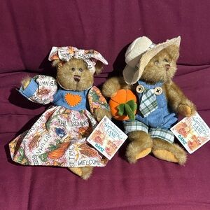GANZ Bear Pair in Colorful Autumn outfits Somerset Lane collection